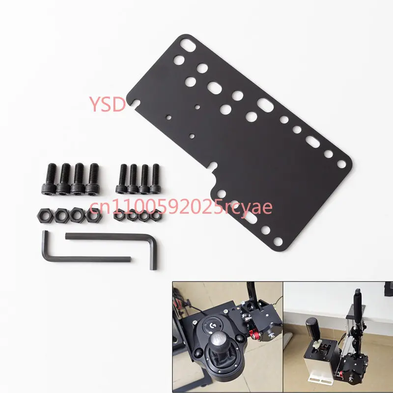 

Racing Simulator Handbrake Shifter Adapter Plate - Foldable Desktop Stand Metal Conversion Board for Seat Accessories