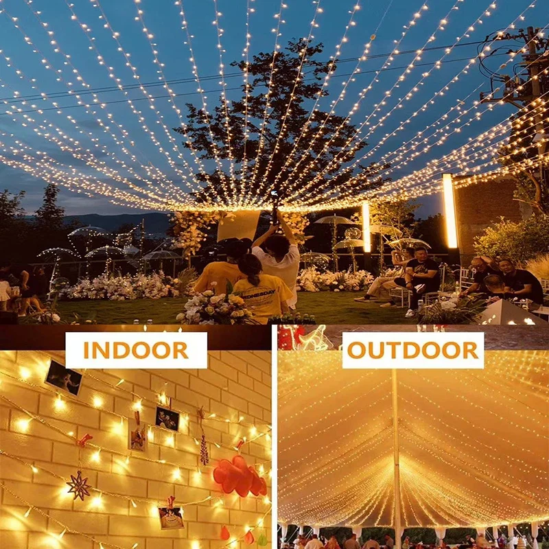 Ramadan Christmas Garland Led String Lights Fairy Light 100M 800LED Waterproof Outdoor For Garden Wedding Party Decoration 2025