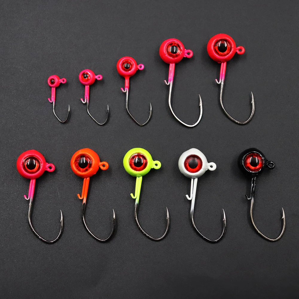 ZYZHE 4 Stück/Beutel JIG-Kopfhaken 0,9/1,75/3,5/7/10G 5 Farben Hochfeste Scharfe Haken Süßwasser-Angelhaken Weichköder-Haken – Detail 10