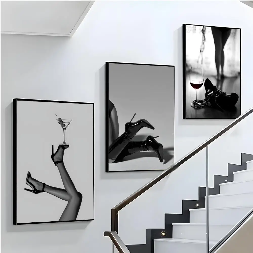 Black and White Fashion Women Luxury Poster Modern Decorative Wall Mural Sticker for Living Room – Home Art Decoration Poster