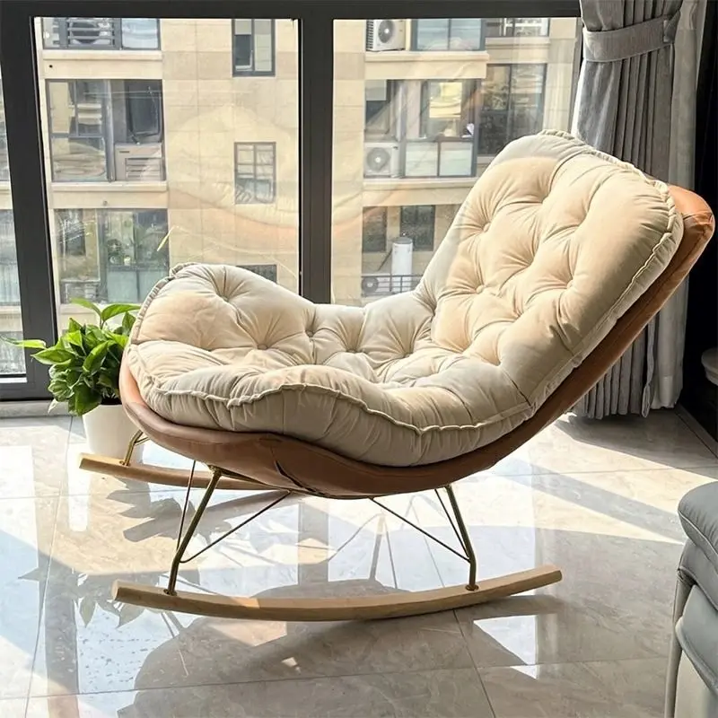 Living room rocking chair washable luxurious balcony leisure sofa chair household adult latex lounge chair lazy person stool