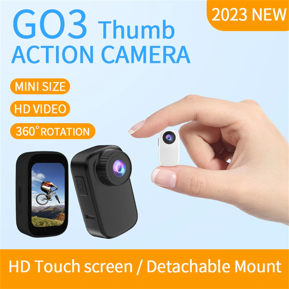 New for GO 3 Action Camera HD 4K Wifi IPS Touch Screen Thumb Camera Anti-Shake Outdoor Cycling Sport Camera Bodycam Car Recorder