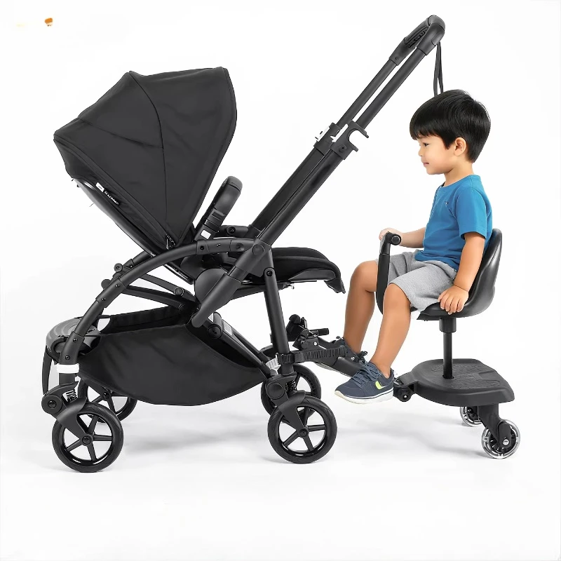 Second-child Artifact Baby Stroller Board Auxiliary Pedal Plus Seat Small Tail Cart Children's Stroller Accessories Size