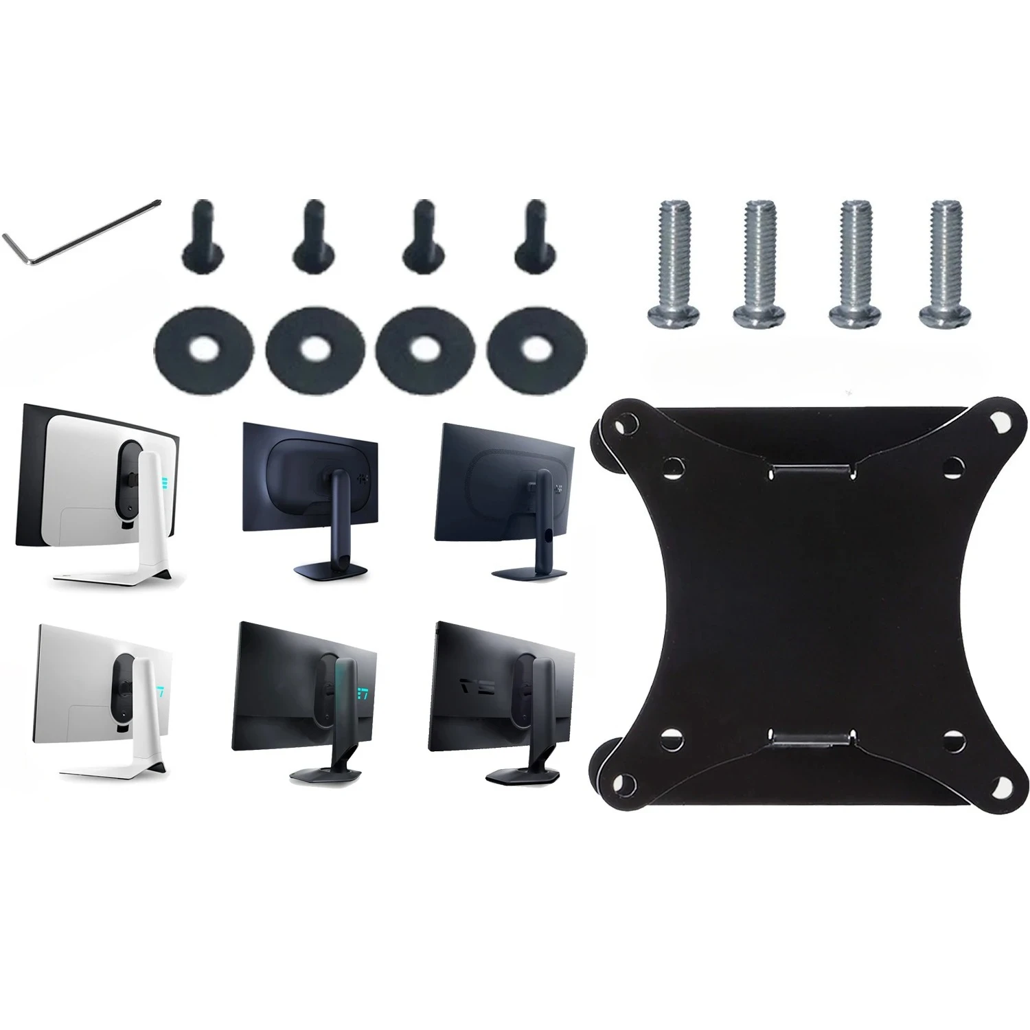 

Brand New for DELL Alienware AW2723DF AW2725Q AW3225QF AW3423DWF Monitors Wall Mount 75x75 100x100 Monitor VESA Adapter for Arms