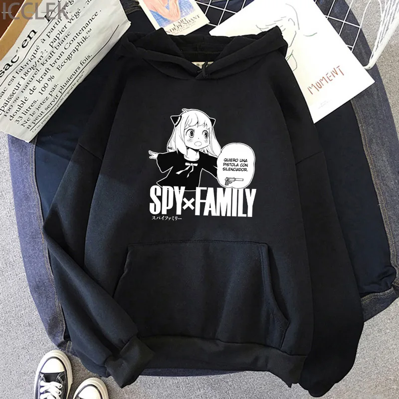 Spy X Family Anime-Kapuzenpullover mit Charakter-Aufdruck, modisch, niedlich, Damenbekleidung, lässig, Sport, Street-Style, trendig, passend