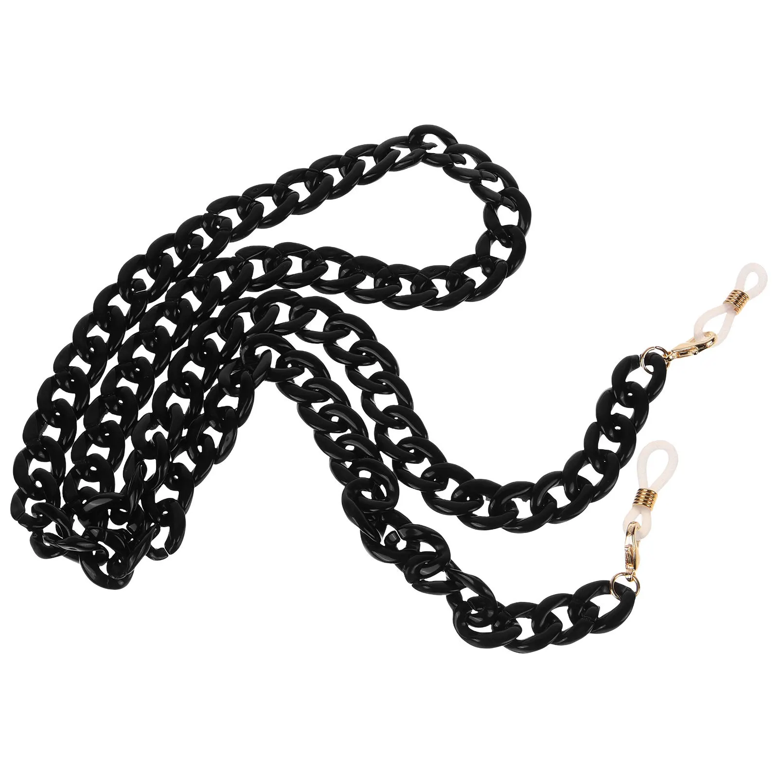 

1Pcs Black Acrylic Anti-Lost Glasses Chain Non-Slip Hanging Rope Multi-Purpose Mask Eyeglasses Strap Acrylic Mask Chain