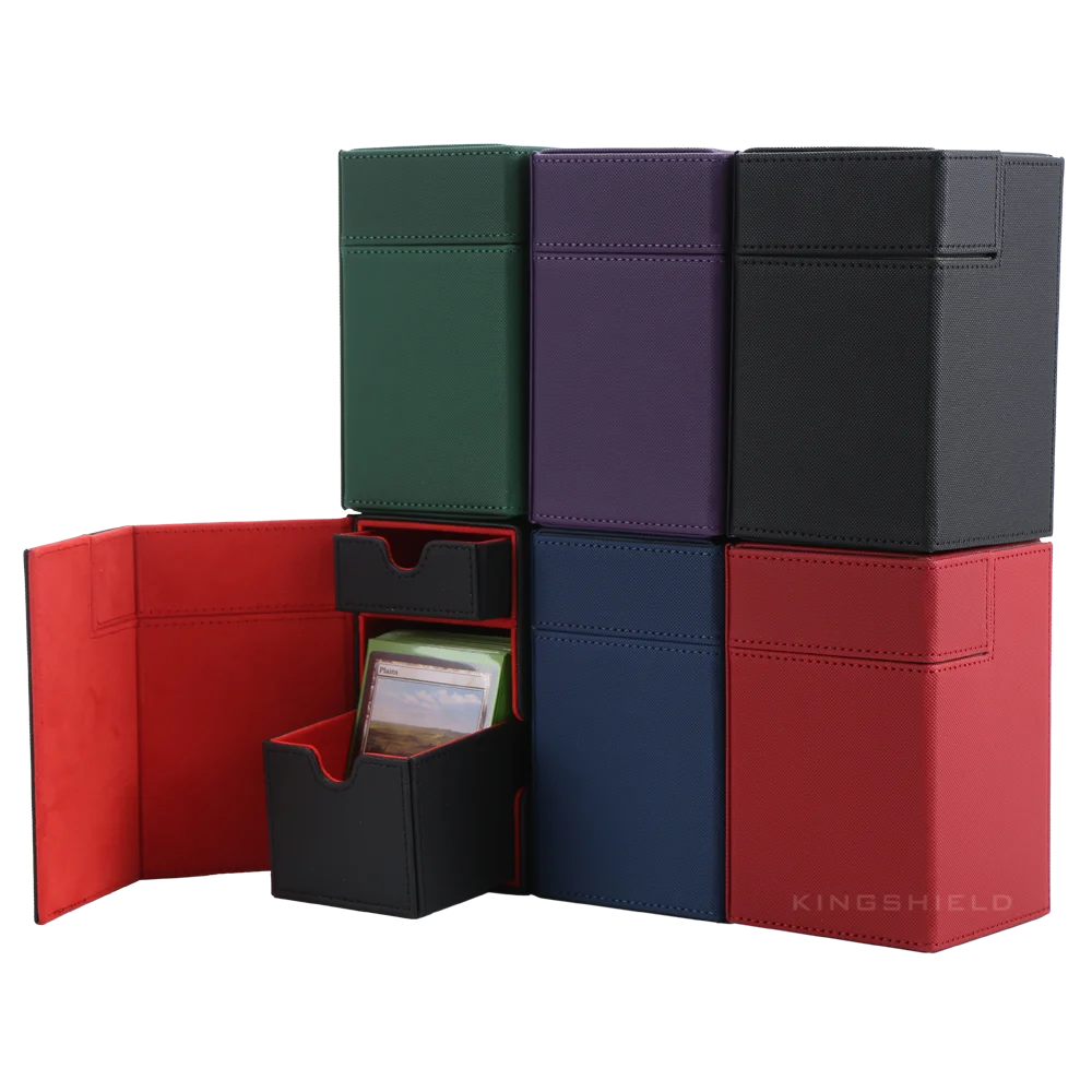 Mid-Large size Card Case Deck Box Board Game PKM YGO TCG Magical Cards Black Red Green Blue Purple  Container: 100+