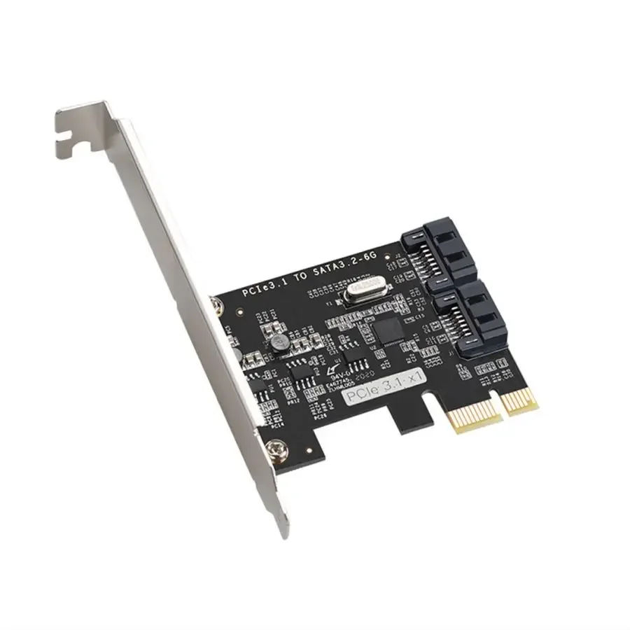 PCI-E x1 to 2 Port SATA III 6Gb/s Expansion Card with JMB582 Chipset PCI Express x1 SATA Controller Adapter Card