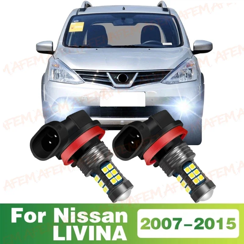 2Pcs LED Lamp Car Front Bulb Fog Light High-brightness For Nissan LIVINA 2007 2008 2009 2010 2011 2012 2013 2014 2015Accessories