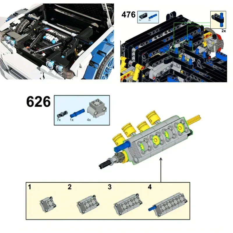2023 New MOC-142015 New Sports Car 1:8 Building Block Model 5178 Parts Electric Remote Control Machinery Adult Kids Toy Gift