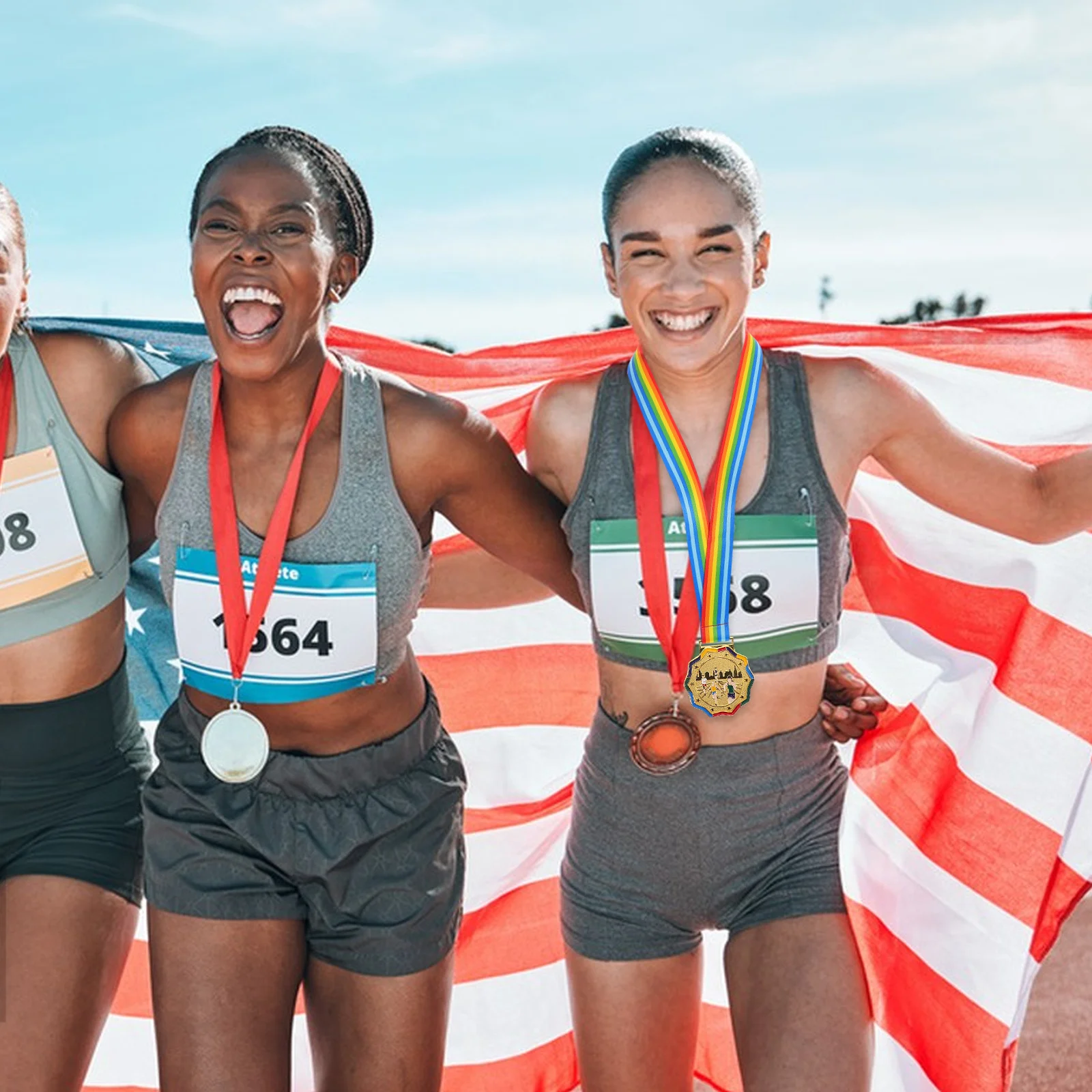 

Durable Metal Medals Running Award Medal Intricate Designs Neck Ribbon Athletic Achievements Sports Events Party Favors