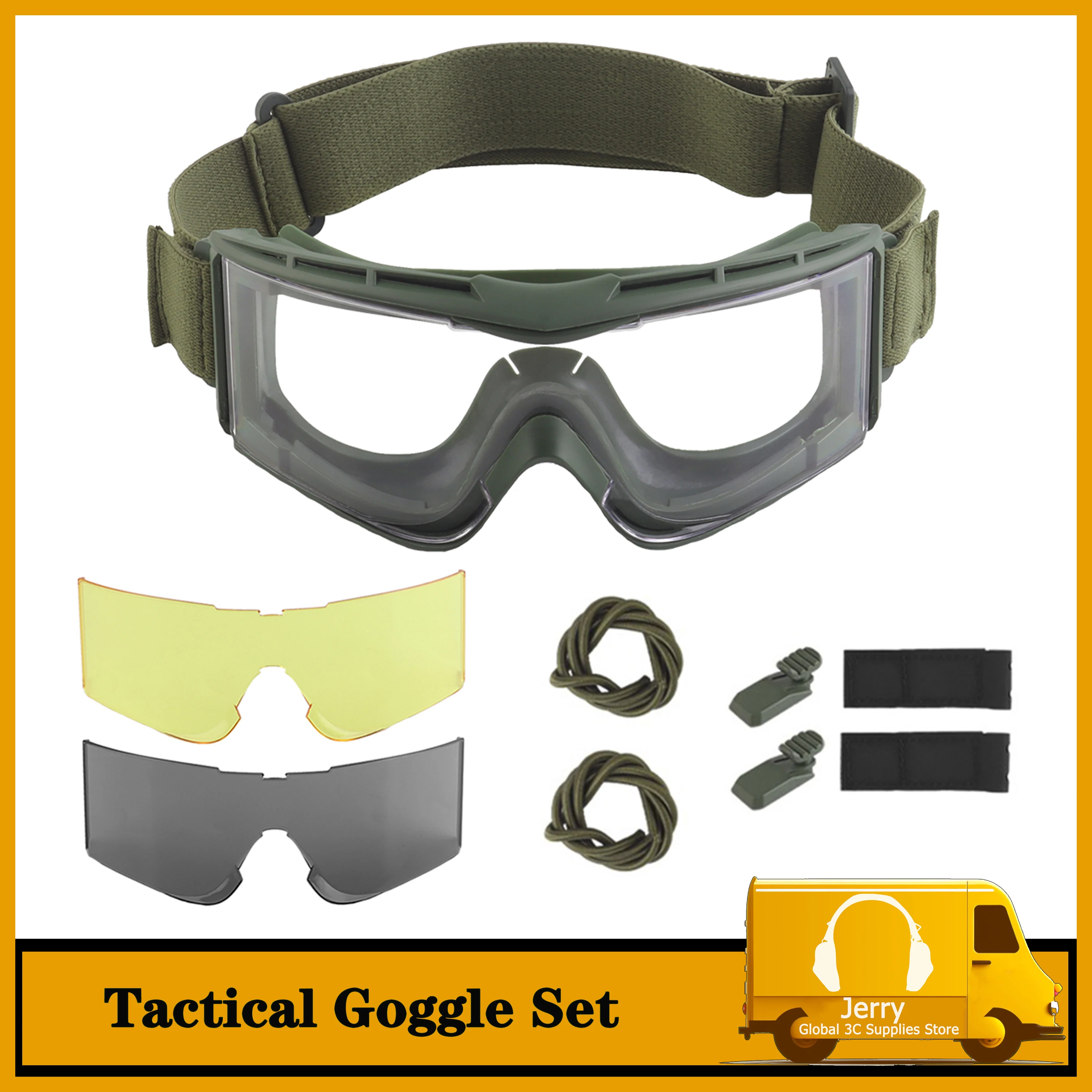 

Tactical Goggle Set\Headgear Mode for Helmets,Tactical Games,Outdoor hunting shooting Windproof,strong light,sun-proof goggles