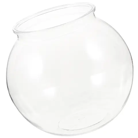 1 st. runt plastakvarium transparent litet akvarium för guldfiskar lätt att rengöra medelstor miljövänlig 8 best sales miniakvarium - №7
