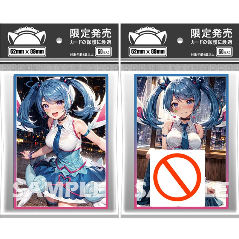 60pcs/set Yu-Gi-Oh! Zaizen Aoi Blue Angel Flash Card Sleeve Anime Game Collection Card Protective Cover Gift Toy 62*89mm