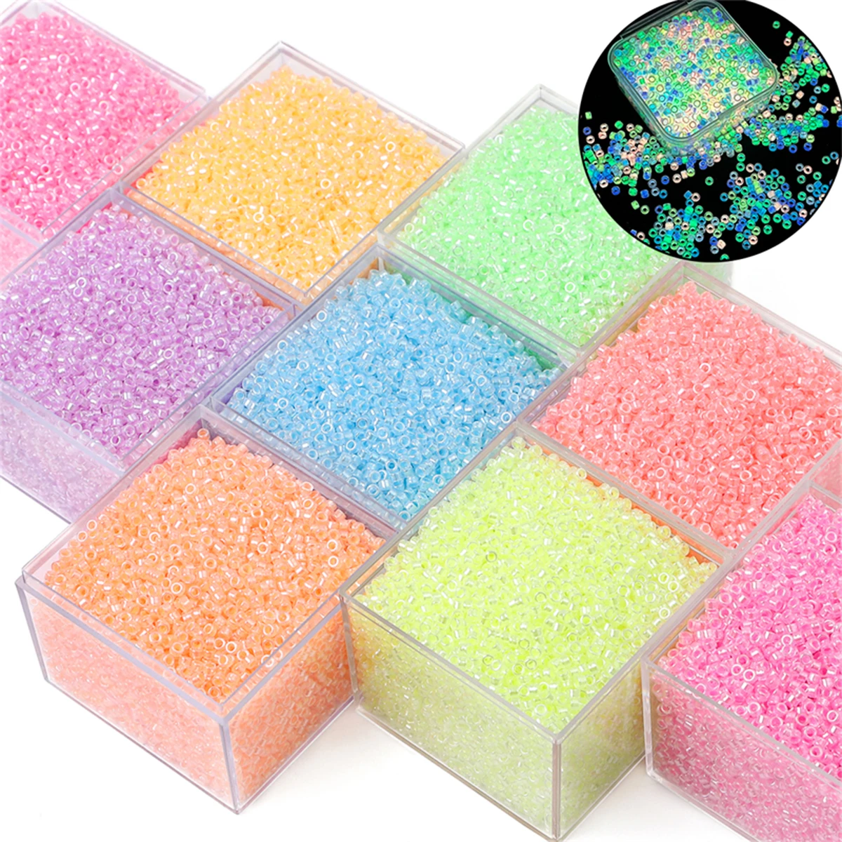 

2.5mm High Quality Luminous Glass Rice Beads For Handmade DIY Jewelry Making Beaded Bracelet Necklace Aperture 1mm About 700pcs