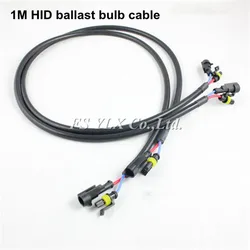 FSYLX 2pcs 100CM 1M HID Xenon Ballast Extension Wire Cable 35W 55W 75W 100W HID extension cable for h1 h3 h4 h7 h8