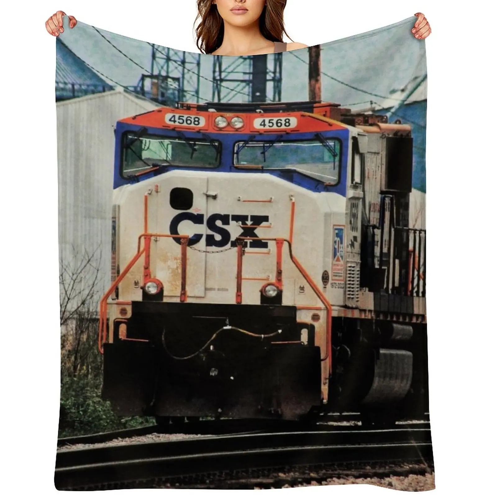 

CSX #4568 SD70AC Operation Lifesaver 50th Anniversary (Original) Throw Blanket Quilt Blankets For Baby Blankets