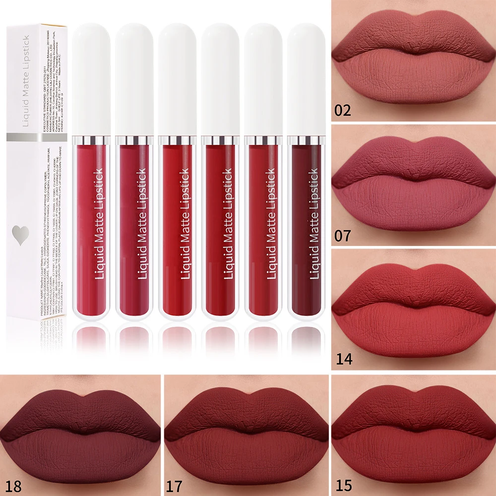 Batom líquido fosco impermeável, Brilho labial de longa duração, Sexy Velvet Lip Glaze, Hidratante de longa duração