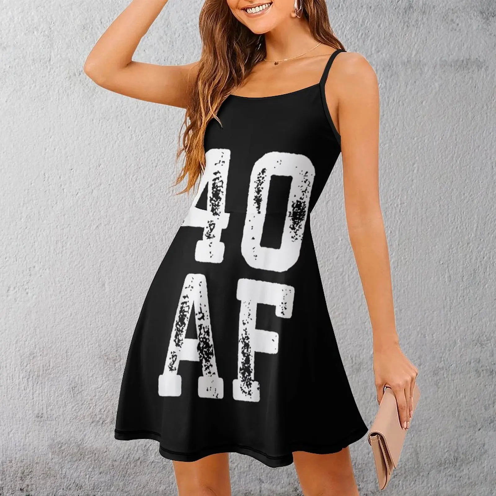 

40 AE, женское платье на бретельках в винтажном стиле, платье с юмором и графикой, повседневное экзотическое женское платье с графикой для вечеринок