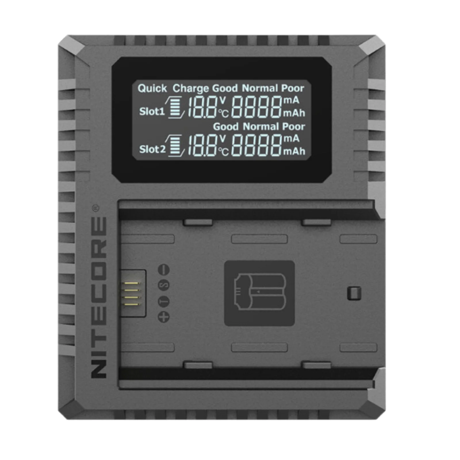 NITECORE FX3 Dual-Slot Camera Battery Charger for FUJIFILM NP-W235 Battery