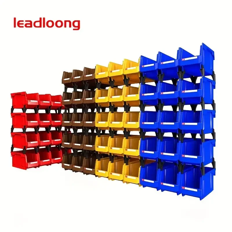 12pcs Stackable Tool Storage Bin, Screw Parts Hardware Classification Case, Workshop Goods Shelves Organizer Case, Storage Bin