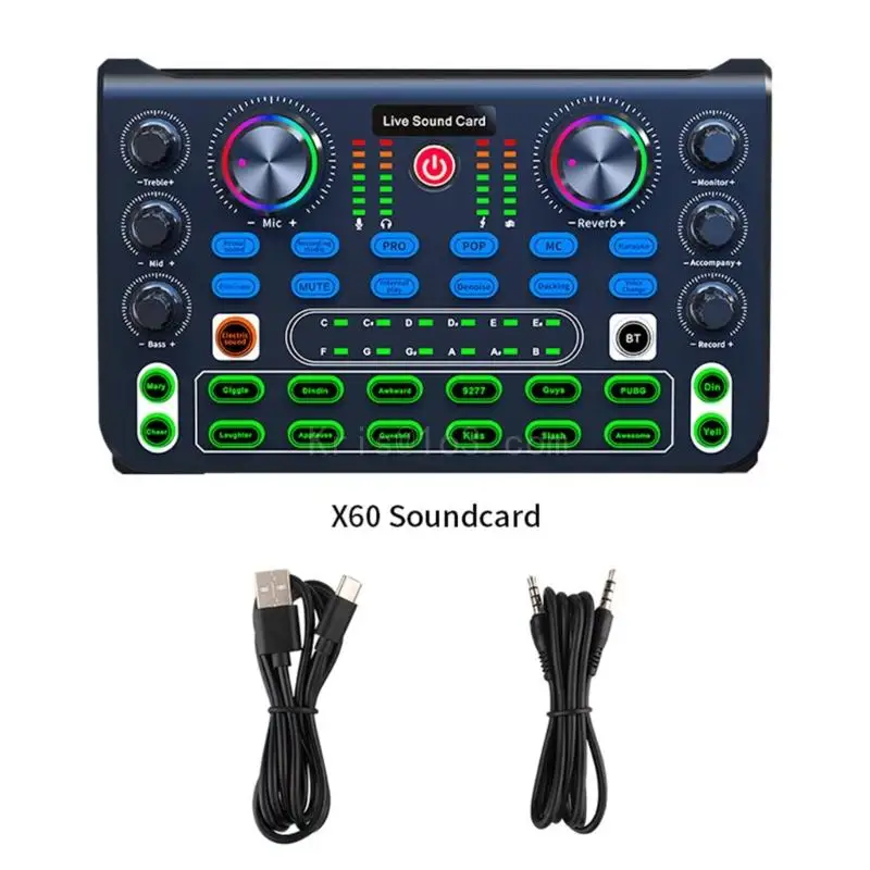 

Live Sound Card Sound Board Sound Effect Board Mixer for Live Broadcast