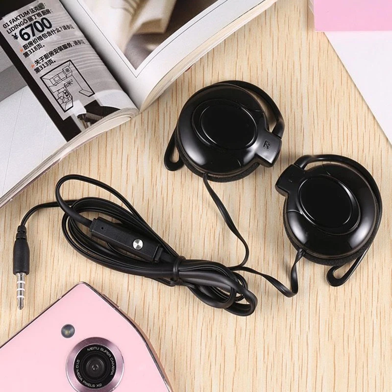 Auriculares estéreo con cable, audífonos con gancho para la oreja, 3,5 MM, micrófono para juegos de música, teléfono móvil, PC, ordenador portátil, Mp3, Mp4