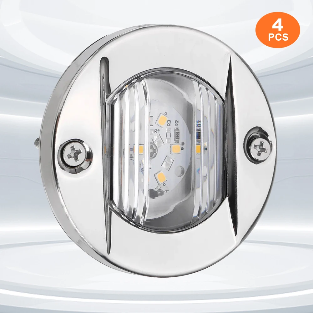 

4Pcs Boat Interior Lights Waterproof DC 12V Interior Cabin Light Round for Pontoon Fishing Boat Kayak Sailboat