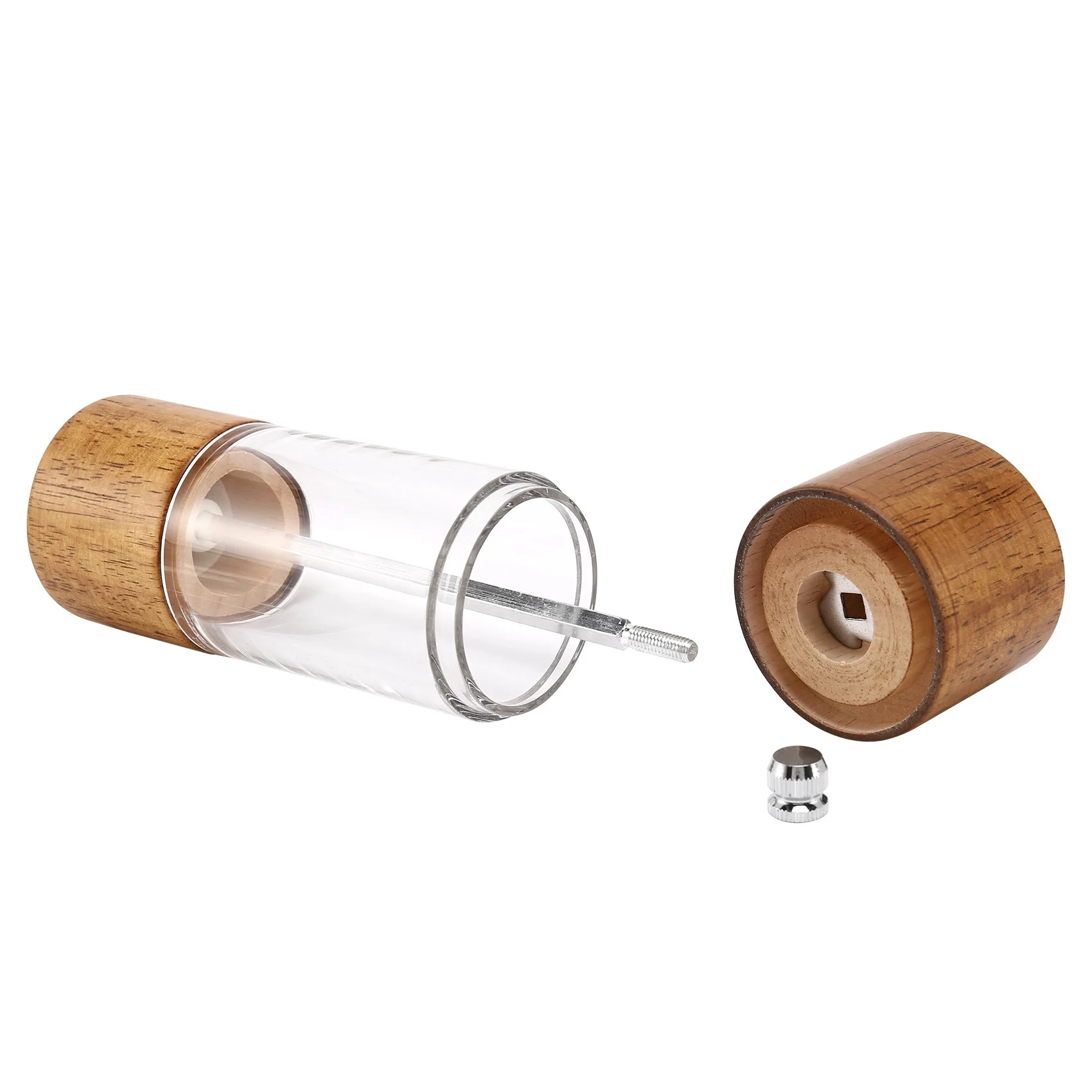 

(AIMA) Pepper Grinder Transparent Pepper Mill Salt Grinding Ceramic Core Multipurpose Seasoning Bottle Cruet 6 Inches