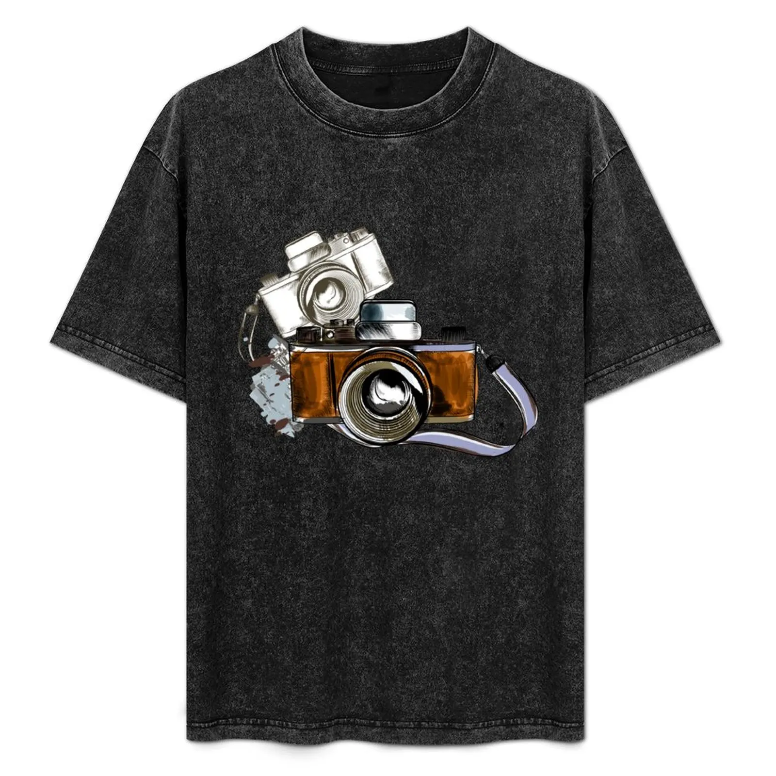 

Camera with strap T-Shirt Casual Fashion Print Tee Top