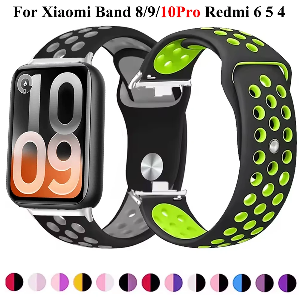 Atmungsaktives Silikonarmband für Xiaomi Mi Band 10Pro 9Pro 8Pro Redmi Watch 4 5 6 – Austauschbares Armband/Correa