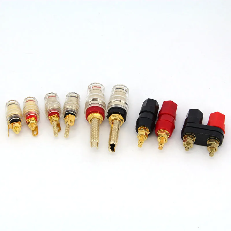 5 types Terminal Amplifier Speaker Brass Gold Plated 4mm Banana jack Plug Socket Binding Post DIY Power Connector for Audio