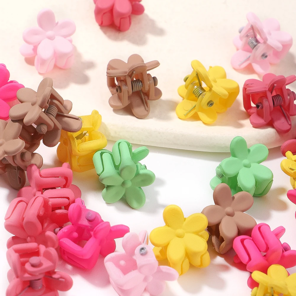 30Pcs Kawaii small Cute Hairclip Clamp Candy color mini Hair Claw Kids Hairpin Multi-Shape Clip Hair Kids Accessories