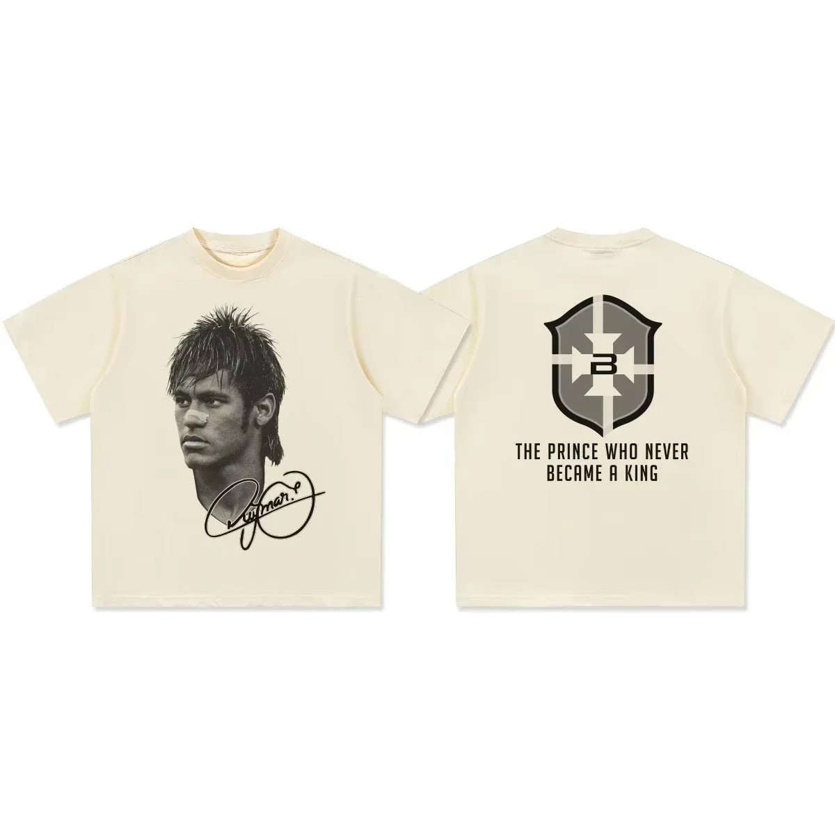 Cristiano Ronaldo Neymar American Football Star Print Cotton Short-sleeved T-shirt Women Clothing Print Fashion Men Oversize Tee view 5