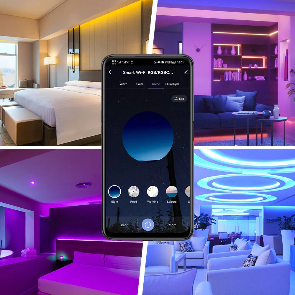 2.4G Tuya WiFi Smart LED Controller Alexa Google Home Bluetooth Voce CCT RGB RGBW Dimmer HA CONDOTTO LA Luce di Striscia IOS Android DC12V/24V