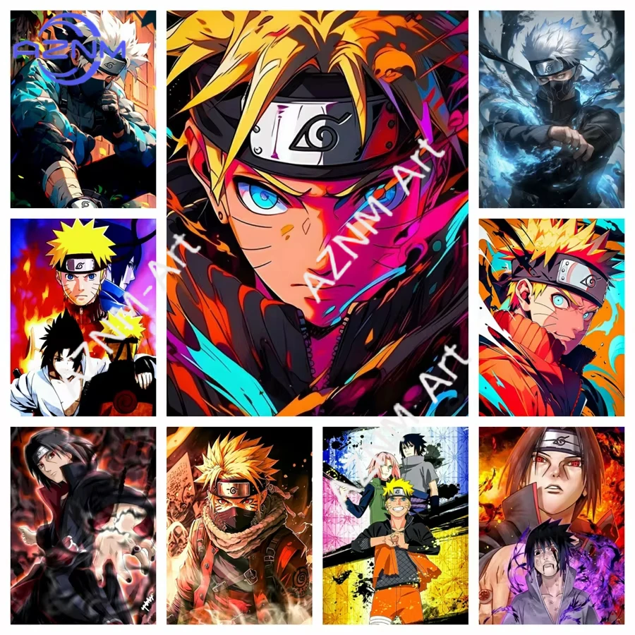 Naruto-Leinwandgemälde, japanische Cartoon-Kunst, Heimdekoration, Kindergeschenk für Wohnzimmerdekoration