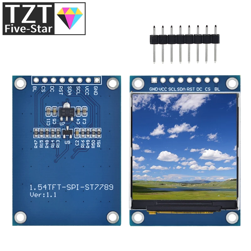 Imagem -03 - Polegada 1.54 Full Color Tft Display Module hd Ips Lcd Tela Led 240x240 Spi Interface St7789 para Arduino 1.54