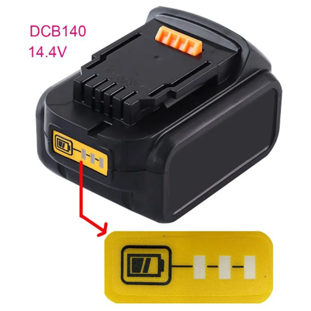 2PCS Battery LED Key Stickers Paper Replacement Yellow Accessories BL1430 BL1830 Capacity For 18V 14.4V Lithium Battery DCB140