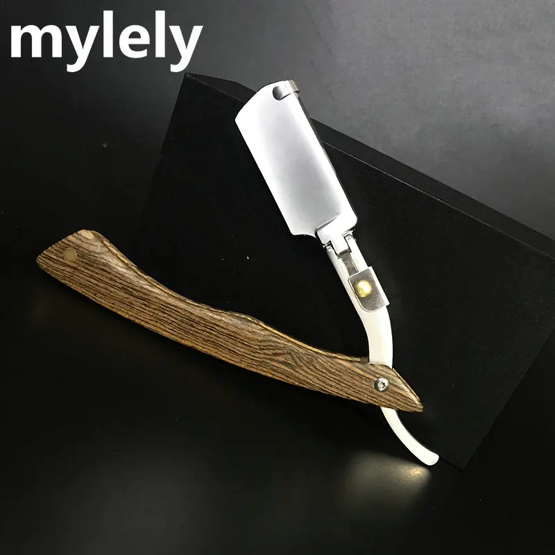 Neue Holz Trimmer Manuelle Rasierer Professionelle Gerade Kante Edelstahl Sharp Barber Razor Klapp Rasiermesser Geschenk