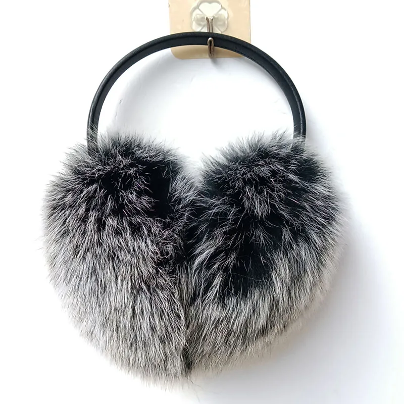 Women Real Fox Fur Earmuff Winter Luxury Warm Genuine Fur Ear cap Female Soft Warm Ear Warmer