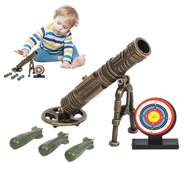 

Toy Cannon Figurine Catapult Cannon Shaped Toy For Kids Collectible Figurines Desktop Alloy Cannon For Bedroom Livingroom