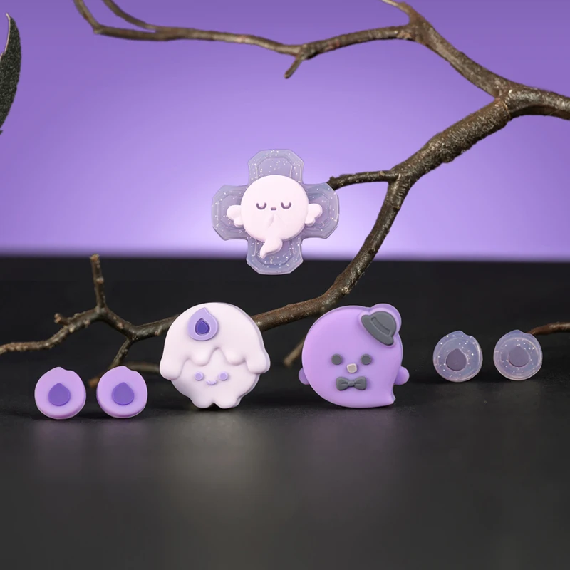 مضيئة شمعة شبح سيليكون لينة D-الوسادة الصليب زر ABXY مفتاح ملصق الجلد الحال بالنسبة التبديل 2/NS2 Joy-con متحكم الأصابع xbox one قبضة غطاء