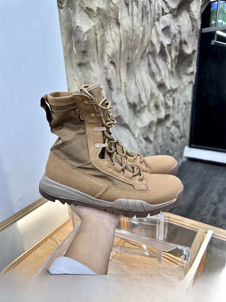 

Men's Tactical Boots Desert Outdoor Full Terrain Workwear Boots Casual Low Top Shoes with Laces Warm round Toe Boots