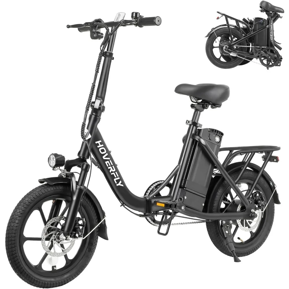 

16" Folding Electric Bike, 25 Miles (Pedal-Assist) by 280.8Wh Battery, Max Speed 15.5Mph Power by Peak 500W