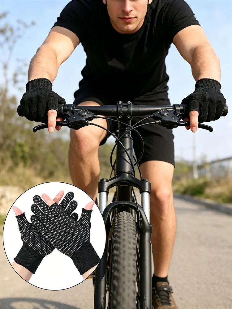 AliExpress NONE 1/5/10 deputy Men and Women Half-Finger Anti-Slip Fingerless Gloves Anti-Slip Riding Outdoor Workout Gloves Fitness Cycling