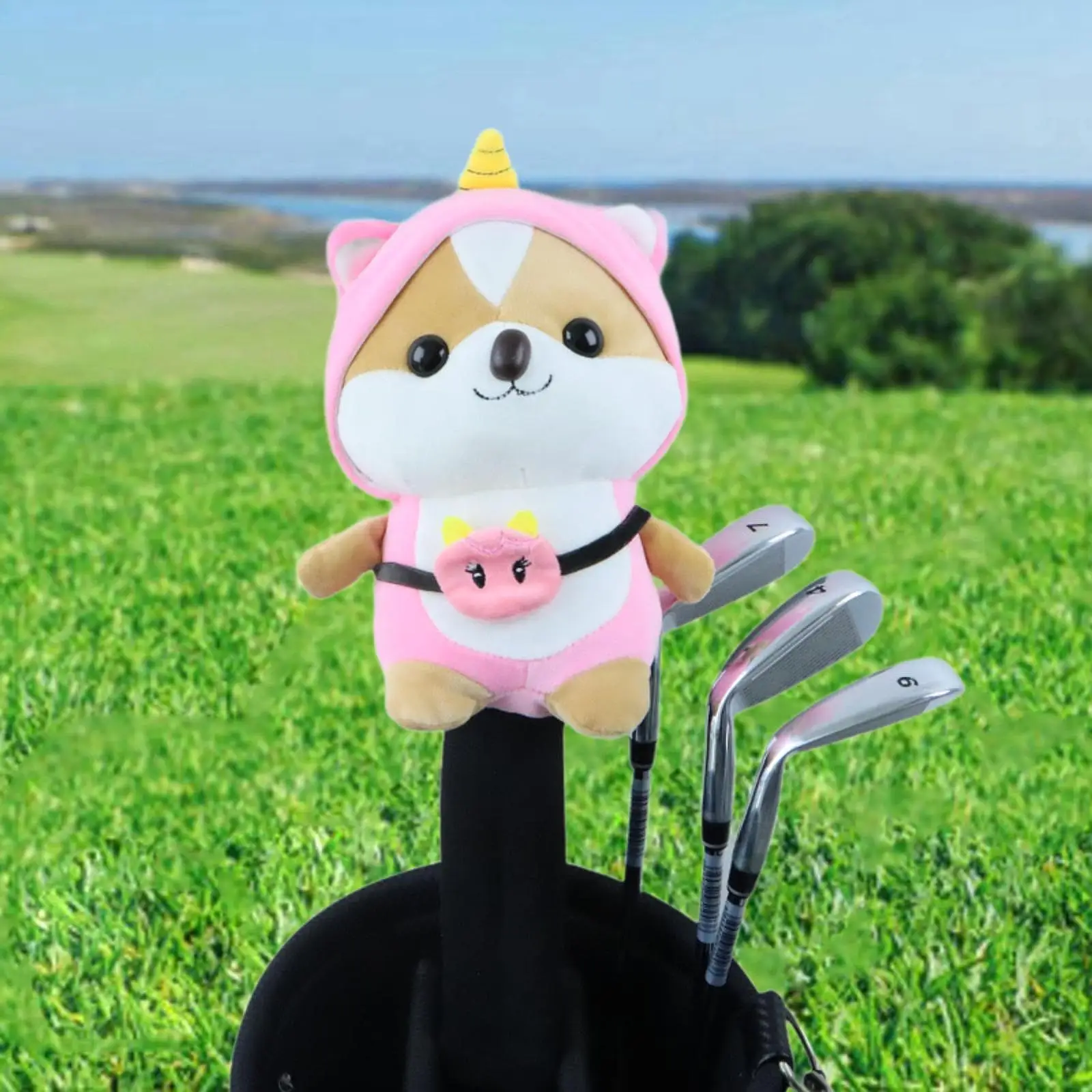 Animal Doll Golf Fairway Wood Headcover Golf Club Head Cover Polyester Stuffed Knitted Club Keepsake Guard Lightweight Sleeve