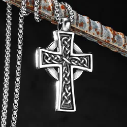 Celtic Knot Cross Stainless Steel Men Women Necklaces Pendants Chain Gothic Punk Trendy Amulet Jewelry Creativity Gift Wholesale