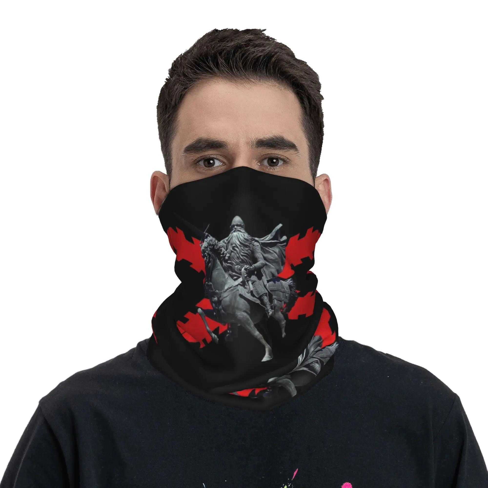 Spanish Burgundy Cross Bandana Neck Gaiter Printed  Wrap Scarf Multi-use Balaclava Outdoor Sports for Men Women Adult Winter