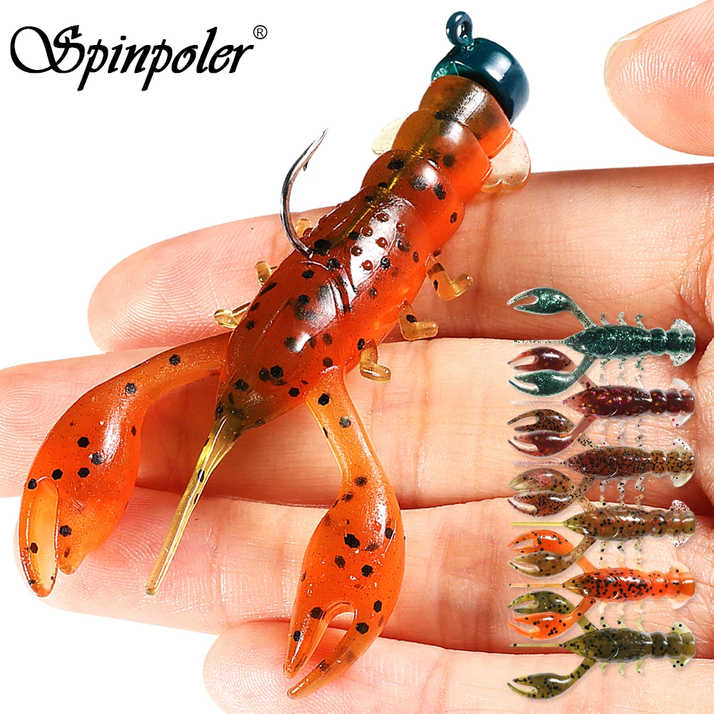 Spinpoler Tpe Crawfish Floating Soft Fishing Lure 65mm Artificial Shrimp For Ned Rig Jig Head Fishing Rivers Streams Ponds Lakes