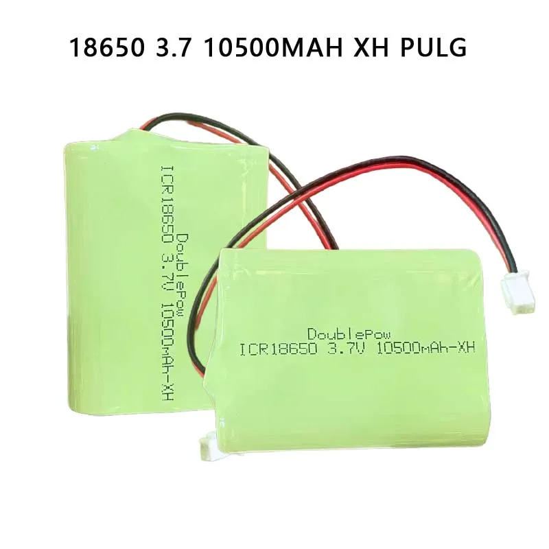 

18650 3.7V 10500mAh Lithium Battery Rechargeable Battery XH2.54P/PH2.0-2P Plug Set Suitable for Bluetooth Speaker Alarm Clock
